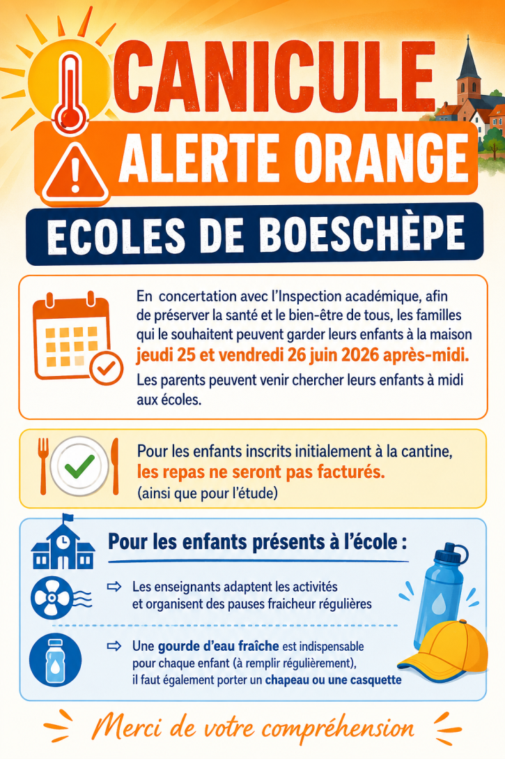Alerte canicule ECOLES